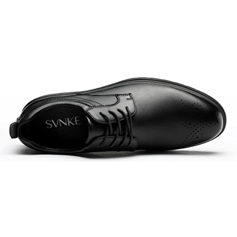 SVNKE 남성 정장 구두 캐주얼 Bussiness 옥스포드 신발 Antislip 내구성 Wingtip 신발 클래식 남성 공식 신발 블랙 10