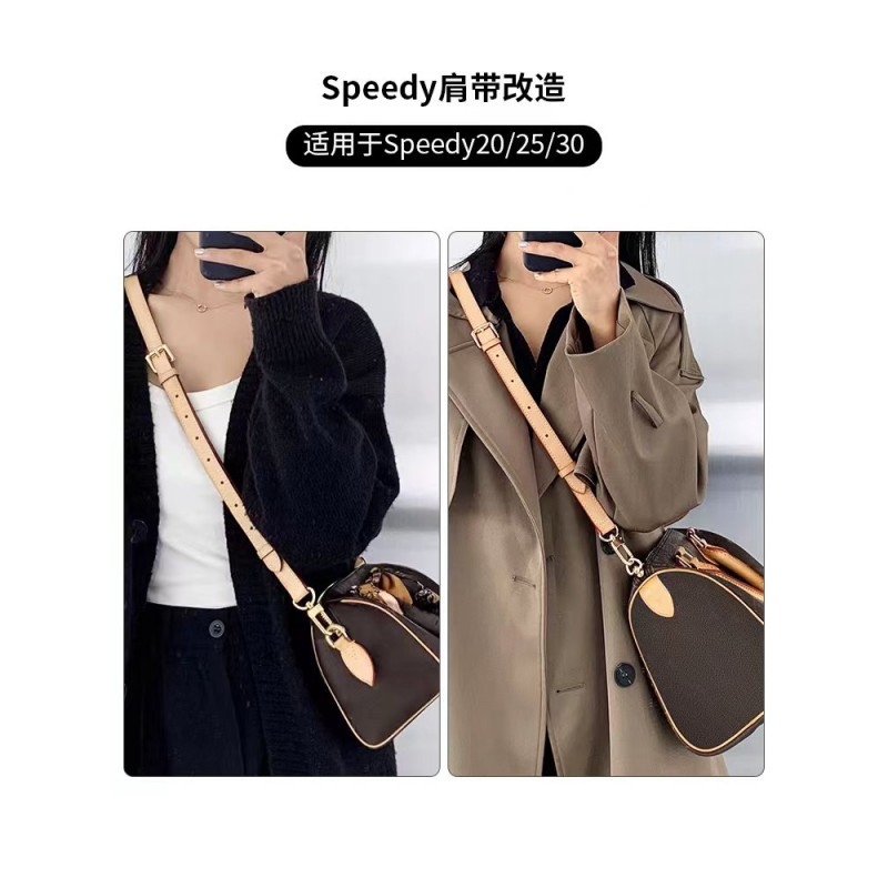 Lv speedy20에 적합 25 베개 가방 30 어깨 끈 수정 야채 무두질 가죽 크로스 바디 와이드 백 (겨드랑이 액세서리 포함)