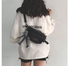 여성을위한 슈퍼 인기 작은 가방 2021 새로운 기능 인터넷 연예인 캔버스 틈새 가방 허리 가방 캐주얼 단순 크로스 바디 허리 가방 유행