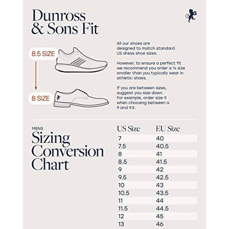 Dunross & Sons 남성용 옥스포드 신발 – Derby 남성용 정장 구두 – 고무 밑창이 있는 이탈리아 가죽 정장 구두 – 남성용 레이스 업 정장 구두 – 통기성 가죽 안감 비즈니스 신발