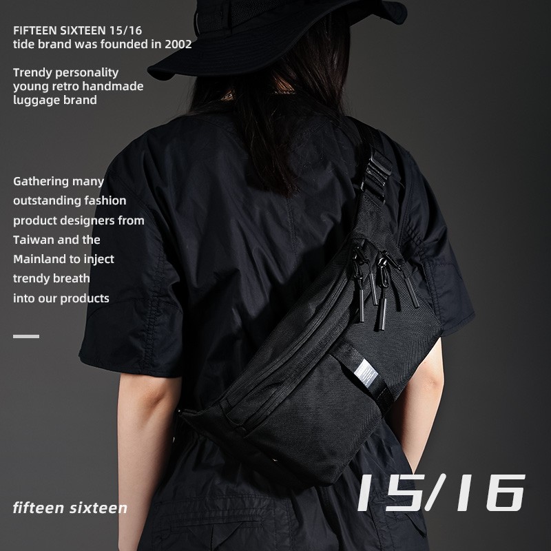 Cordura 퀵 릴리스 마그네틱 버클 가슴 가방 기능성 크로스 바디 백 남성용 트렌디 한 어깨 메신저 백 탄도 나일론 허리 가방