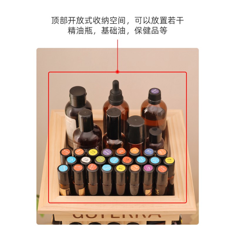 104 그리드 에센셜 오일 병 디스플레이 랙 doTERRA 회전 캐비닛 대용량 데스크탑 보관함 나무