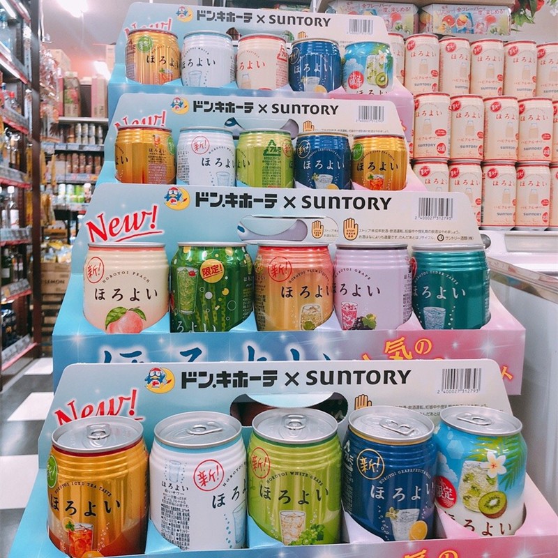 일본 수입 SUNTORY 백도 딸기 스파클링 칵테일 와인 한정판