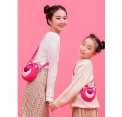 2023 새로운 귀여운 만화 딸기 곰 소녀 Crossbody 가방 소년 아기 어린이 스타일 가방 디즈니 정품