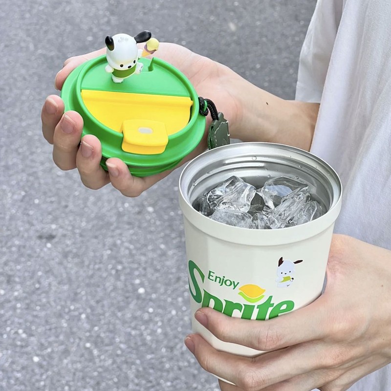 Vanow Sprite 공동 브랜드 커피 컵 워터 컵 여성용 고급 세라믹 라이너 컵 남성용 휴대용 보온병 컵