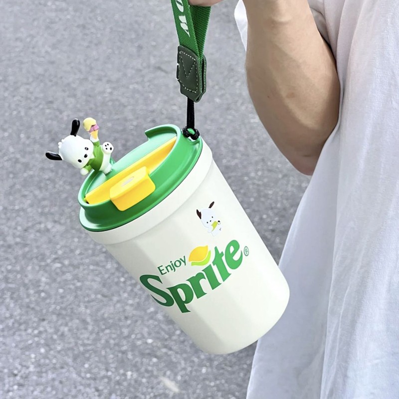 Vanow Sprite 공동 브랜드 커피 컵 워터 컵 여성용 고급 세라믹 라이너 컵 남성용 휴대용 보온병 컵