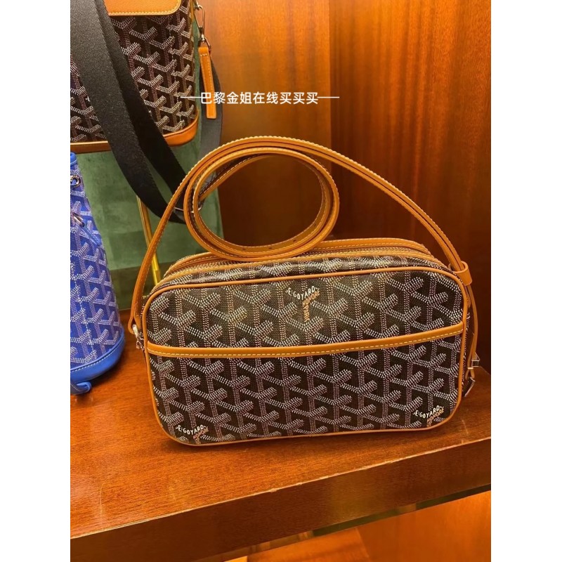 Goyard 카메라 가방 클래식 Y 단어 로고가 인쇄된 도시락 가방 Goya 스몰 스퀘어 가방 남성과 여성을 위한 싱글 숄더 크로스바디 백