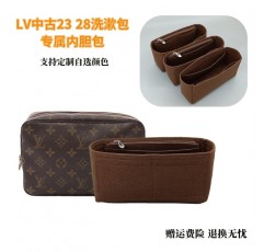 LV 중고 23 28 세면도구 가방 라이너 가방, Trousse 노안 화장품 가방 지원 유형 보관 지퍼에 적합