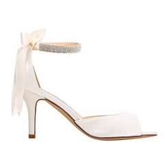 ElegantPark 여성 들여다 발가락 하이힐 샌들 신부 발목 스트랩에 대한 신부 결혼식 신발