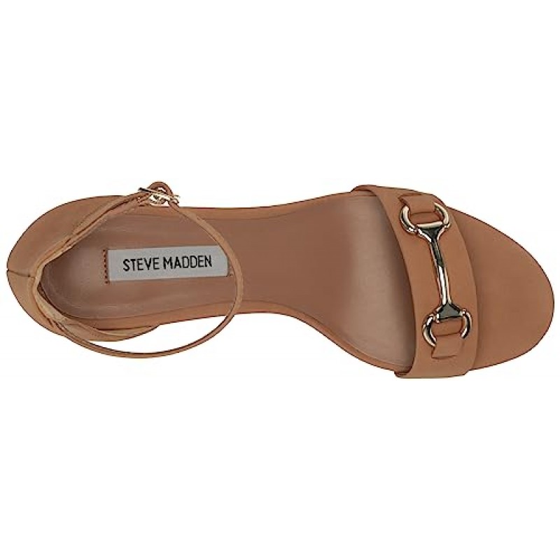 Steve Madden 여성용 아이린 힐 샌들, 탠 누벅 버클, 10