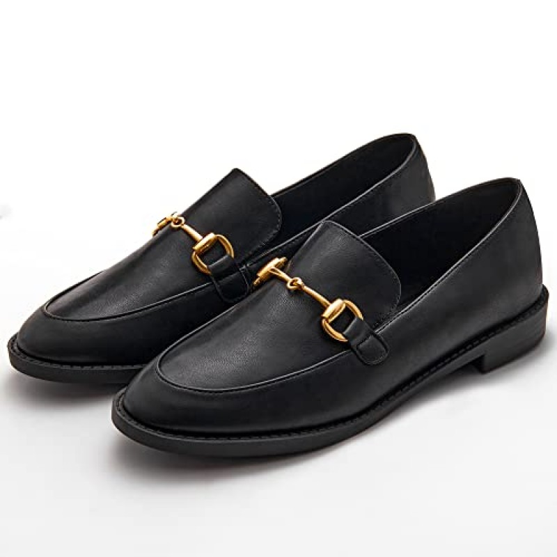 Coutgo Womens Loafers 편안한 슬립 온 페니 로퍼 캐주얼 체인 플랫 작업 사무실 드레스 슈즈