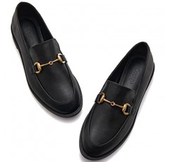 Coutgo Womens Loafers 편안한 슬립 온 페니 로퍼 캐주얼 체인 플랫 작업 사무실 드레스 슈즈