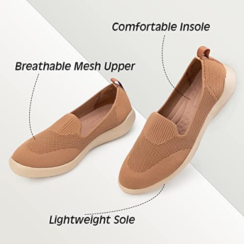 UOUA Womens Slip On Shoes 워킹 플랫 테니스 스니커즈 편안한 로퍼 캐주얼 핏 간호사 출근 작업