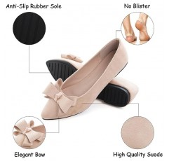 SAILING LU 귀여운 Bowknot 발레 플랫 여성용 Pointed Toe Crystals 신발 컴포트 경량 로퍼