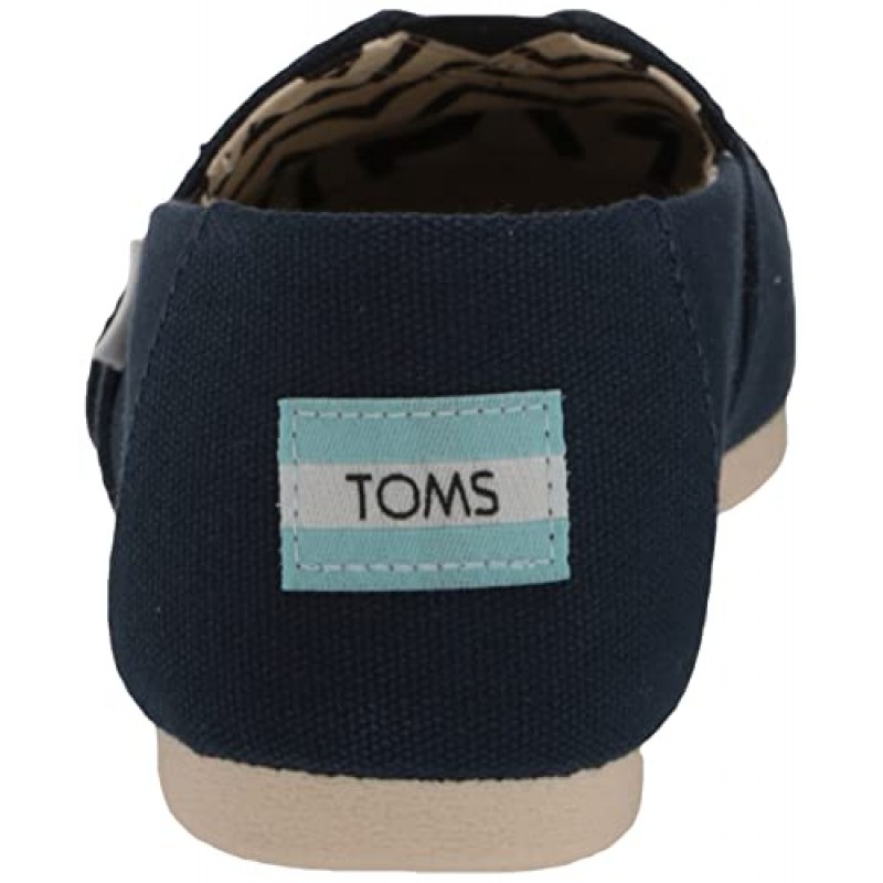 TOMS 여성용 알파가타 재활용 코튼 캔버스 로퍼 플랫, 네이비, 12