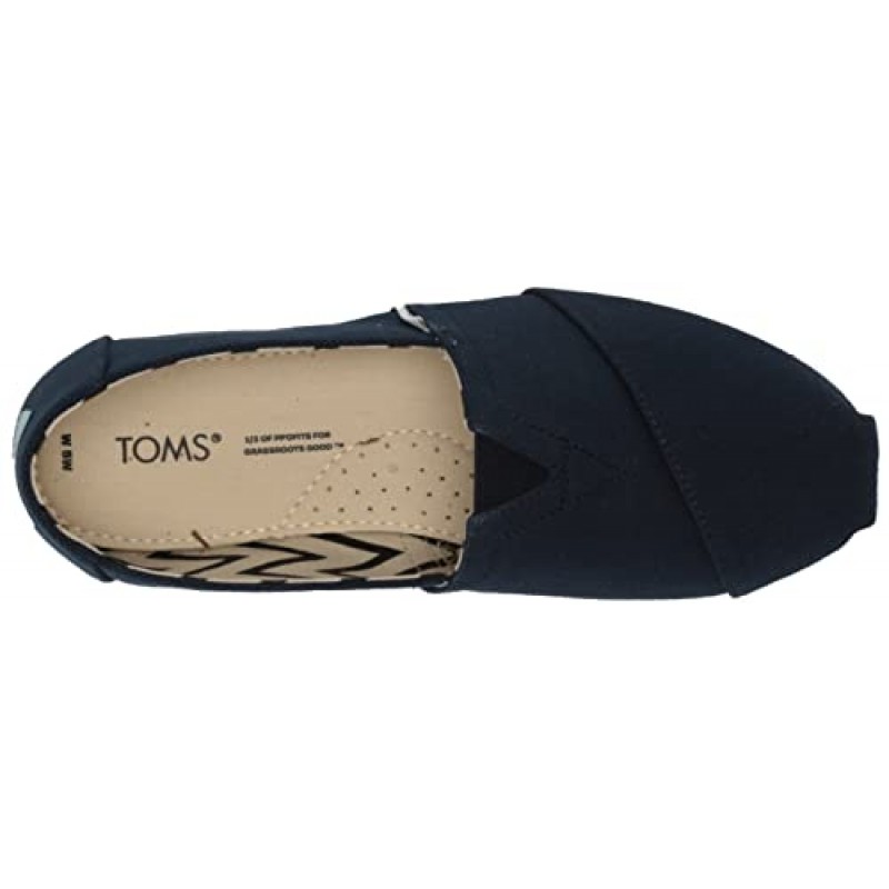 TOMS 여성용 알파가타 재활용 코튼 캔버스 로퍼 플랫, 네이비, 12