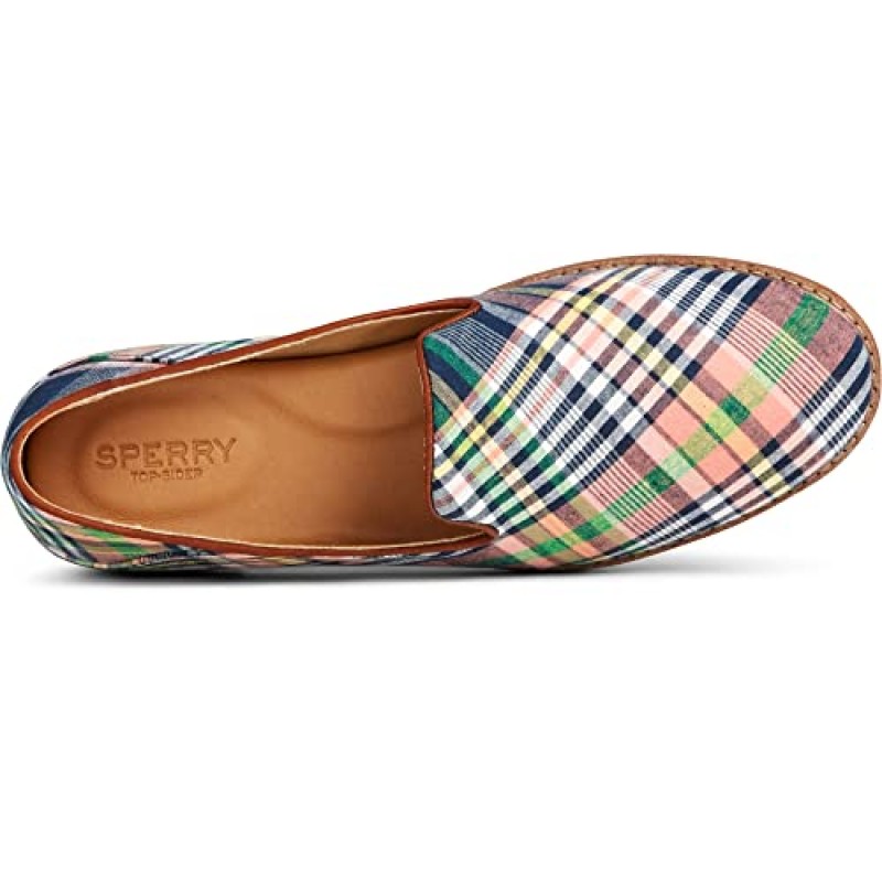 Sperry 여성용 Seaport Levy 워시드 플레이드 로퍼 플랫