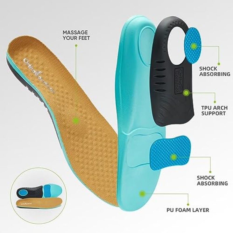 OrthoComfoot 여성용 정형외과용 슬립 온 워킹 슈즈, 편안한 아치 지지대 슬리퍼, 건막류용 캐주얼 발바닥 근막염 로퍼, 발 뒤꿈치 통증 완화용