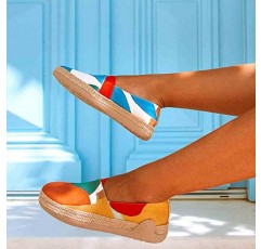 UIN 여성용 에스파드리유 슬립온 니트 경량 워킹 캐주얼 로퍼 편안한 아트 페인팅 여행 신발 Marbella II