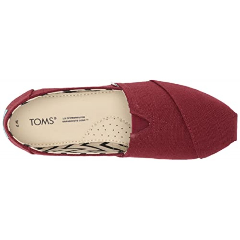 TOMS 여성용 알파가타 재활용 코튼 캔버스 로퍼 플랫