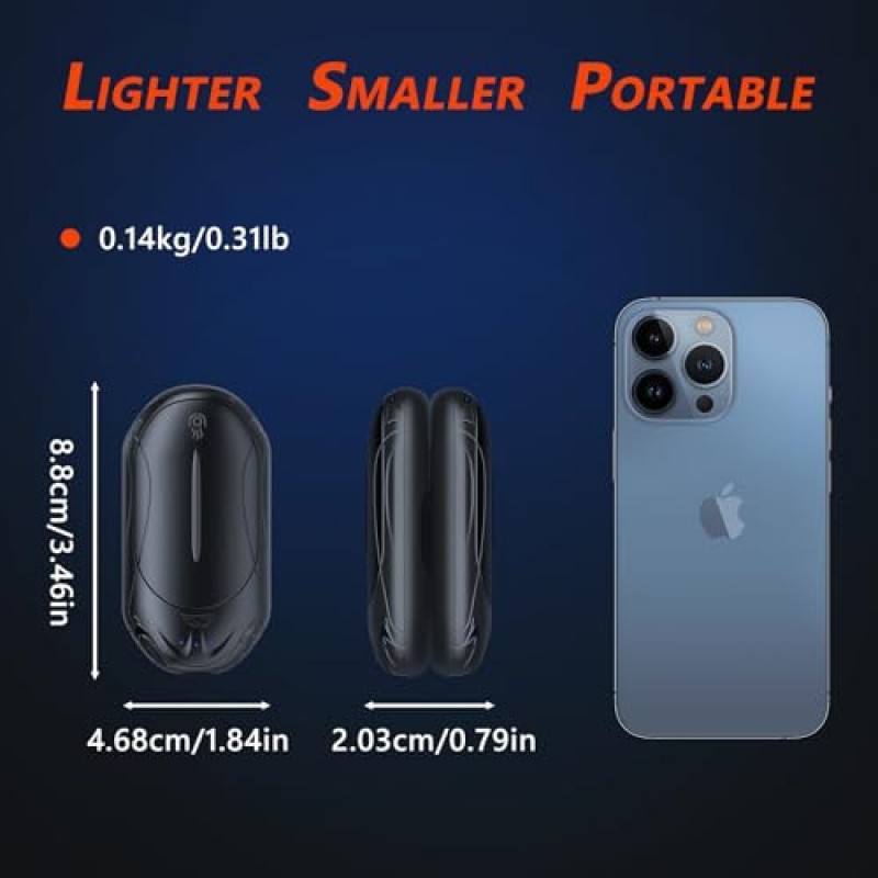 2팩 손난로 충전식 6000mAh OUTJUT 휴대용 포켓워머 3가지 난방 모드 USB 전기 분할 충전식 손난로 야외 스포츠, 캠핑, 리노 환자용으로 적합