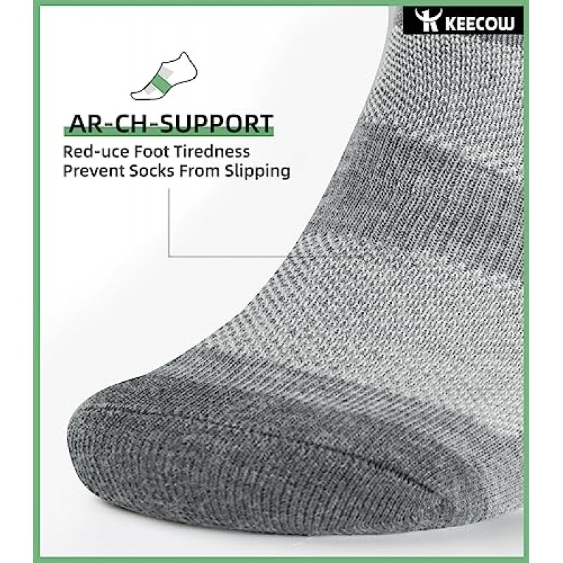KEECOW Performance Comfort No Show 남성용 및 여성용 발목 쿠션 양말, 운동용, 탭, 짧은, 달리기용 양말, 야외용