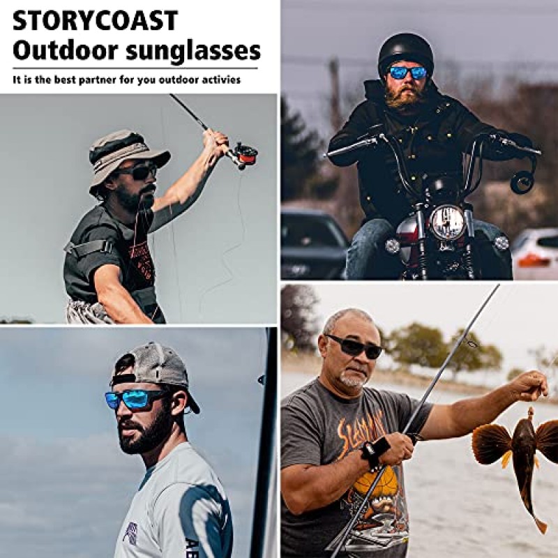 STORYCOAST 남성용 여성용 편광 스포츠 선글라스 깨지지 않는 프레임 사이클링 낚시 운전
