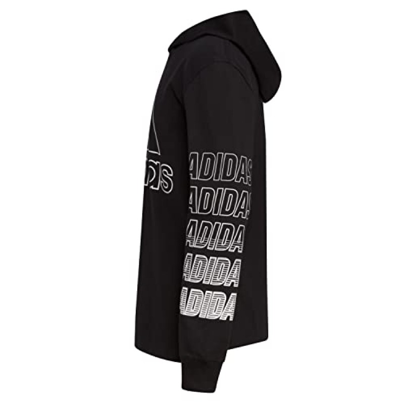 adidas 남아용 긴팔 코튼 보스 로고 후드 티셔츠