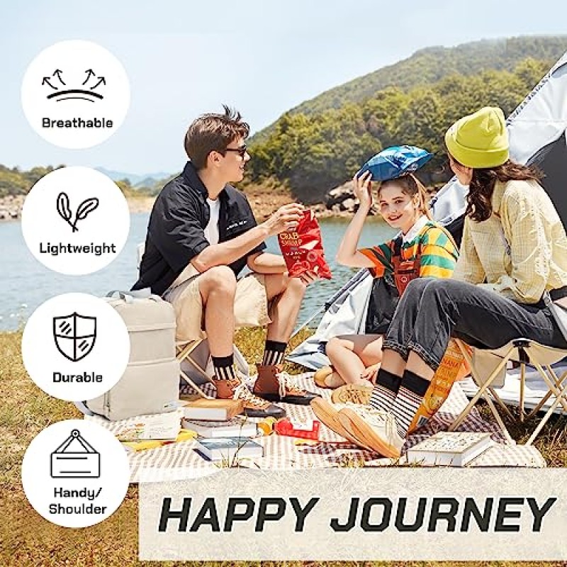 BPKH 접이식 배낭, 카키색 경량 캠핑 배낭 남성용 하이킹 데이팟쿠 야외 여행 여성용 배낭 스포츠 낚시 휴가 해변 바다 가방