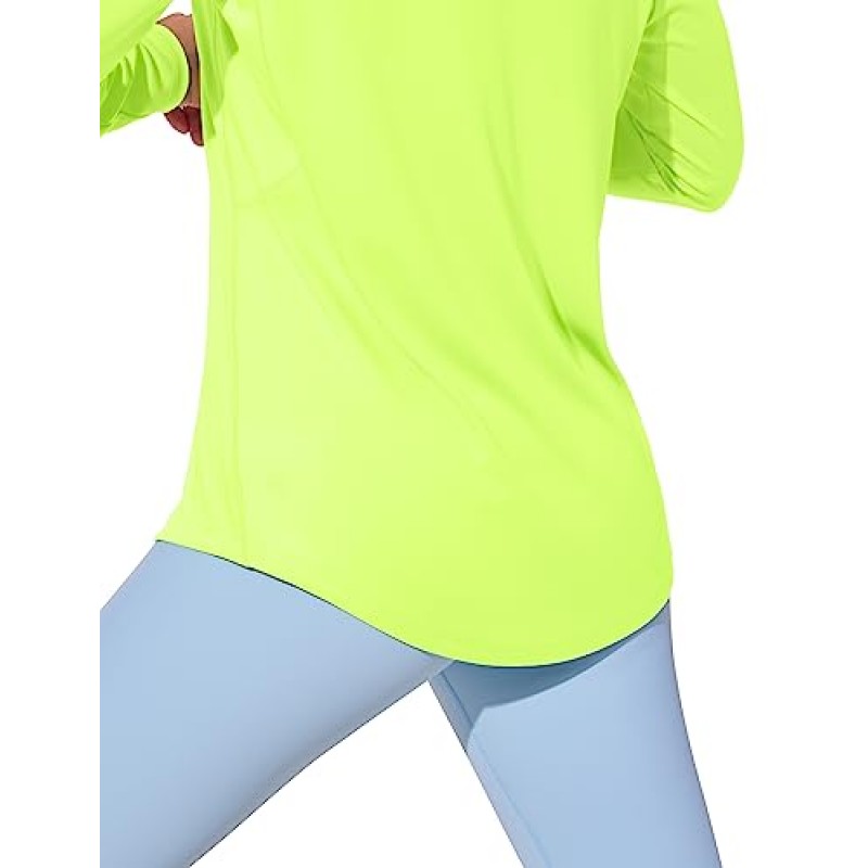 CRZ YOGA Womens UPF 50+ Sun Shirts 긴 소매 자외선 차단 운동 탑 경량 속건성 야외 하이킹 러닝 셔츠