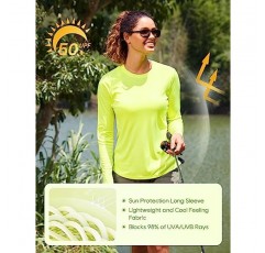 CRZ YOGA Womens UPF 50+ Sun Shirts 긴 소매 자외선 차단 운동 탑 경량 속건성 야외 하이킹 러닝 셔츠