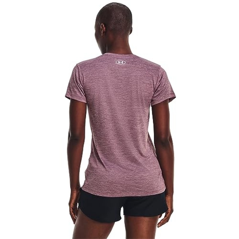 Under Armour 여성용 테크 반팔 브이넥 - 트위스트