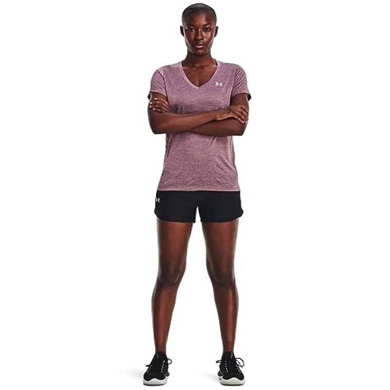 Under Armour 여성용 테크 반팔 브이넥 - 트위스트