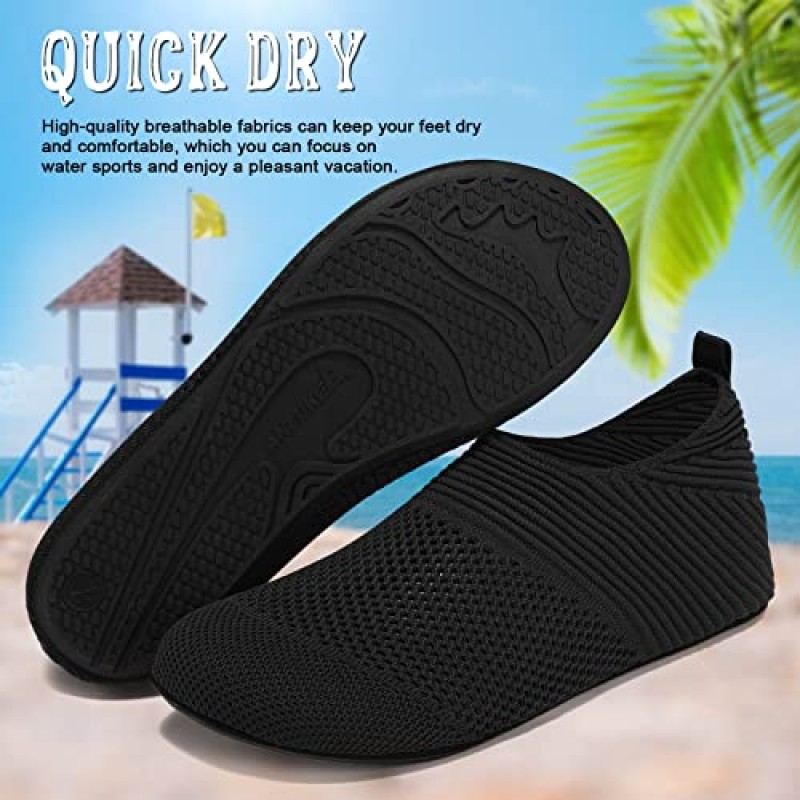 ANLUKE Womens Mens Water Shoes 해변 수영 서핑 수상 스포츠를위한 맨발 속건성 아쿠아 양말