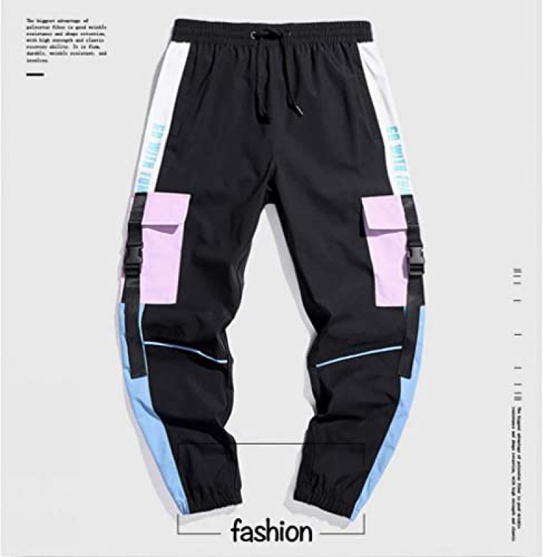 FANLUKA Mens Joggers 카고 바지 야외 스포츠 패션 캐주얼 육상 남성용 쿨 바지 Drawstring이있는 힙합