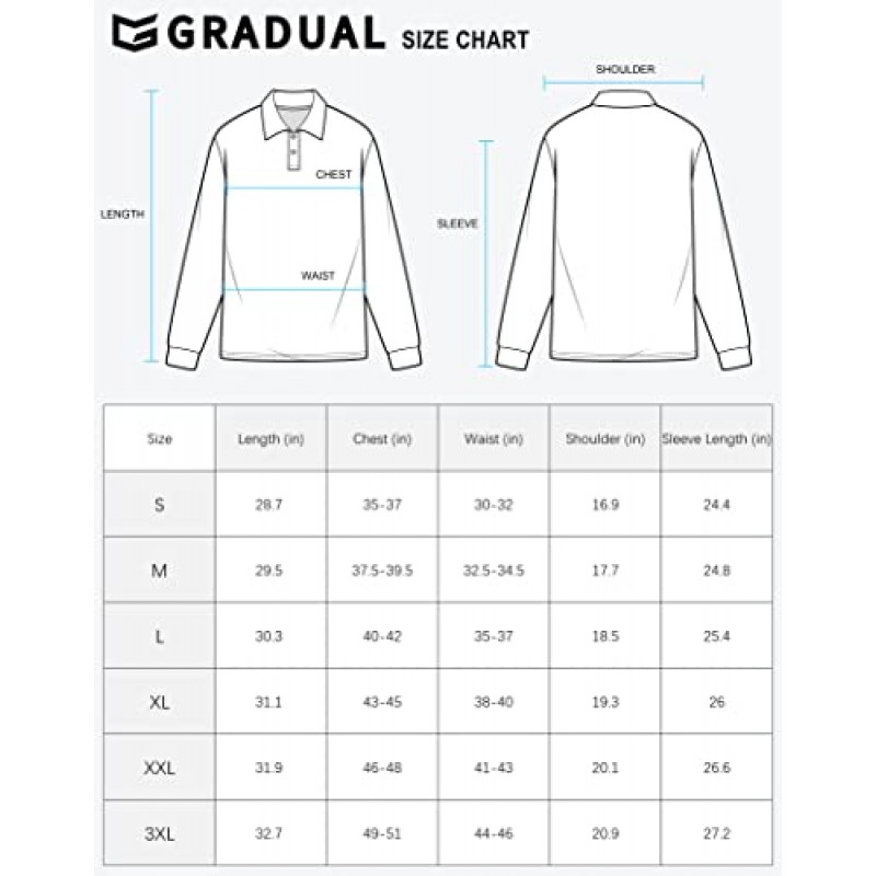 남성용 폴로 셔츠 긴 소매 골프 셔츠 경량 UPF 50+ 자외선 차단 남성용 쿨 셔츠 작업 낚시 야외