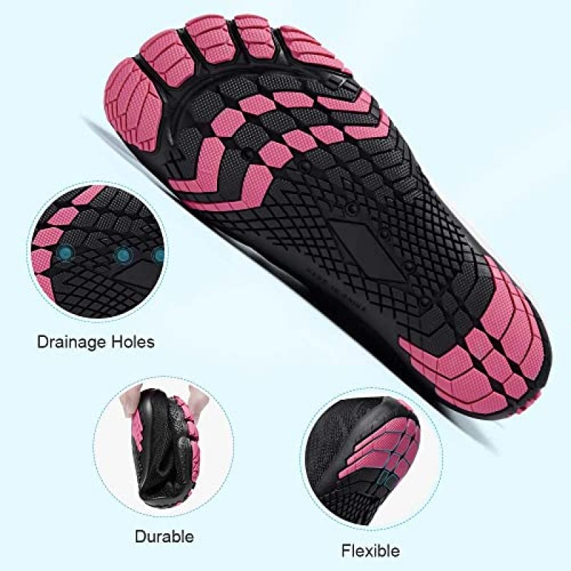 Hiitave Womens Water Shoes 수영 다이빙 서핑 아쿠아 스포츠 풀 비치 워킹 요가를위한 빠른 건조 맨발