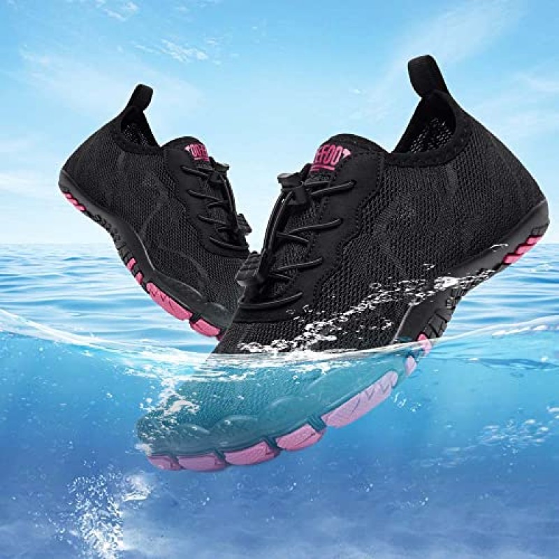 Hiitave Womens Water Shoes 수영 다이빙 서핑 아쿠아 스포츠 풀 비치 워킹 요가를위한 빠른 건조 맨발