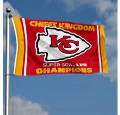 WinCraft Kansas City Chiefs 슈퍼볼 챔피언 Chiefs Kingdom 깃발 야외 실내 3x5 풋 배너