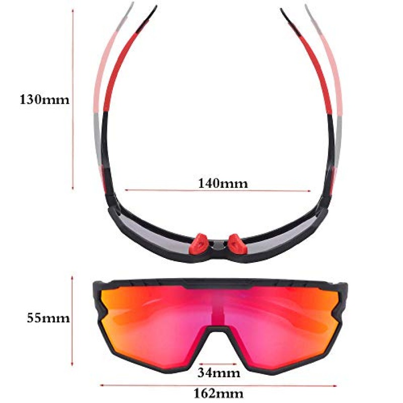 GIEADUN 스포츠 선글라스 사이클링 안경 편광 사이클링, 야구, 낚시, 스키 러닝, 골프