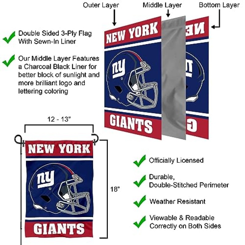 뉴욕 자이언츠 헬멧 양면 정원 배너 깃발