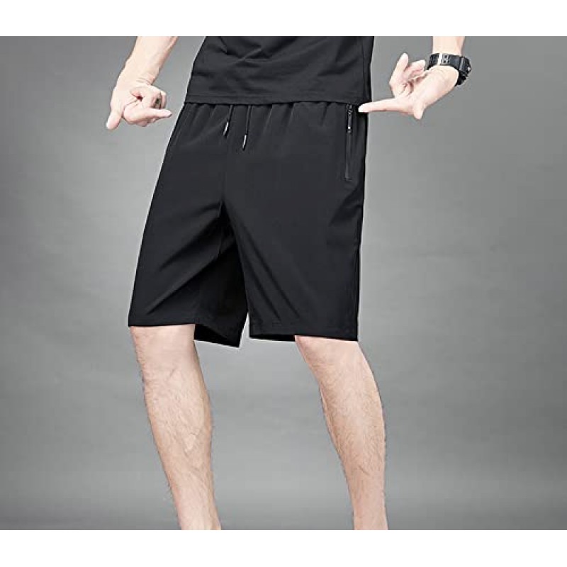 ZooYung Boys Running Shorts 빠른 건조 경량 운동용 반바지(지퍼 포켓 포함) 운동 체육관 훈련 야외