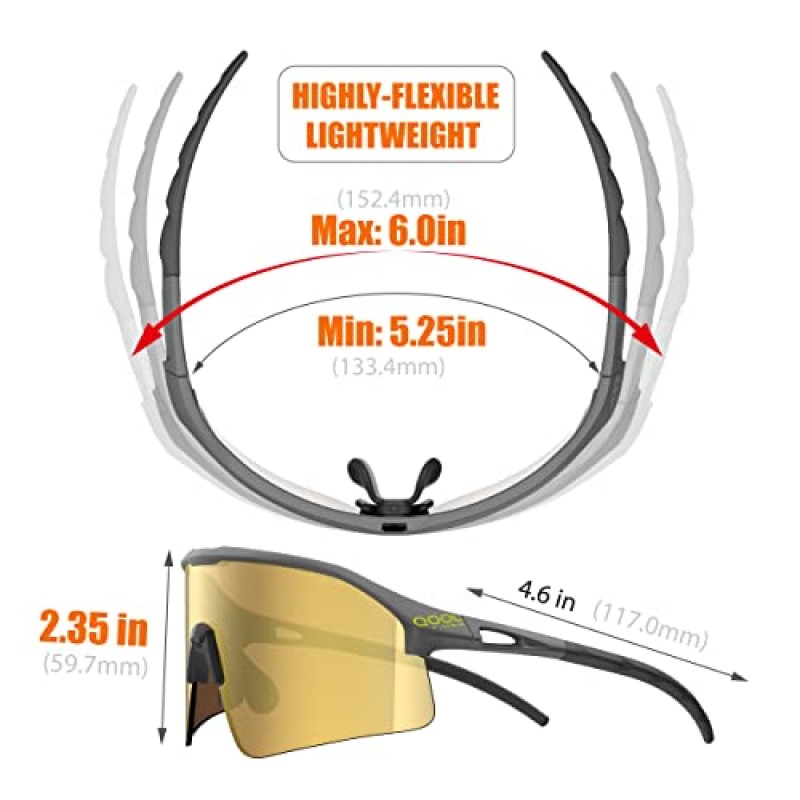 QOOL TIMES 남성용 및 여성용 편광 사이클링 선글라스, 배구 런닝 골프 MTB 및 야외 스포츠
