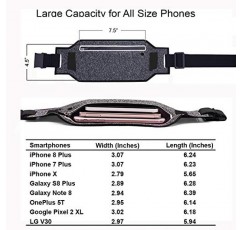 ANJ 야외용 슈퍼 슬림 방수 머니 벨트, 여성 및 남성용 런닝 벨트, 휴대폰, 카드 및 돈을 보관할 수 있는 확장 가능한 전화 벨트. 여행, 스포츠 및 요가에 이상적인 허리 가방 허리 팩
