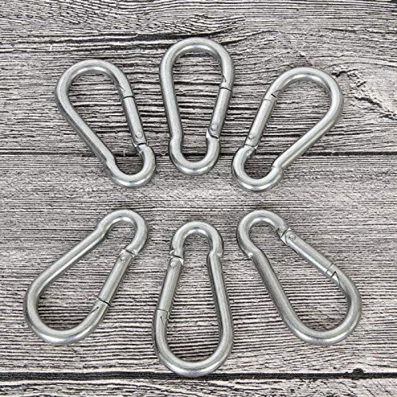 CertBuy 30pcs M6 스프링 스냅 후크 스테인레스 스틸 Carabiner 클립 키 ​​체인 홈 야외 스포츠 캠핑에 대 한 2.4 인치 스프링 링 후크