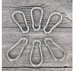 CertBuy 30pcs M6 스프링 스냅 후크 스테인레스 스틸 Carabiner 클립 키 ​​체인 홈 야외 스포츠 캠핑에 대 한 2.4 인치 스프링 링 후크