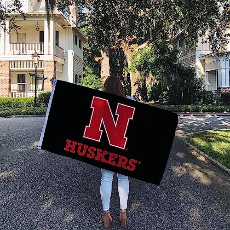 Desert Cactus University of Nebraska 플래그 Huskers GBR NU Huskers 플래그 배너 100% 폴리에스터 실내 실외 3x5(스타일 Y)