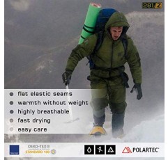 281Z 야외 따뜻한 8인치 부츠 라이너 양말 - 군용 전술 하이킹 스포츠 - Polartec 플리스 겨울 양말(검은색)