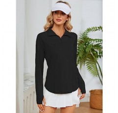 LOMON 여성 긴 소매 셔츠 Sun Protection 1/4 Zip 여름 빠른 건조 하이킹 셔츠 여성용 쿼터 지퍼 풀오버