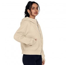 AUTOMET Womens Zip Up 자른 후드 양털 대형 스웨터 전체 지퍼 자켓 Y2k 가을 옷 2023 패션 의상